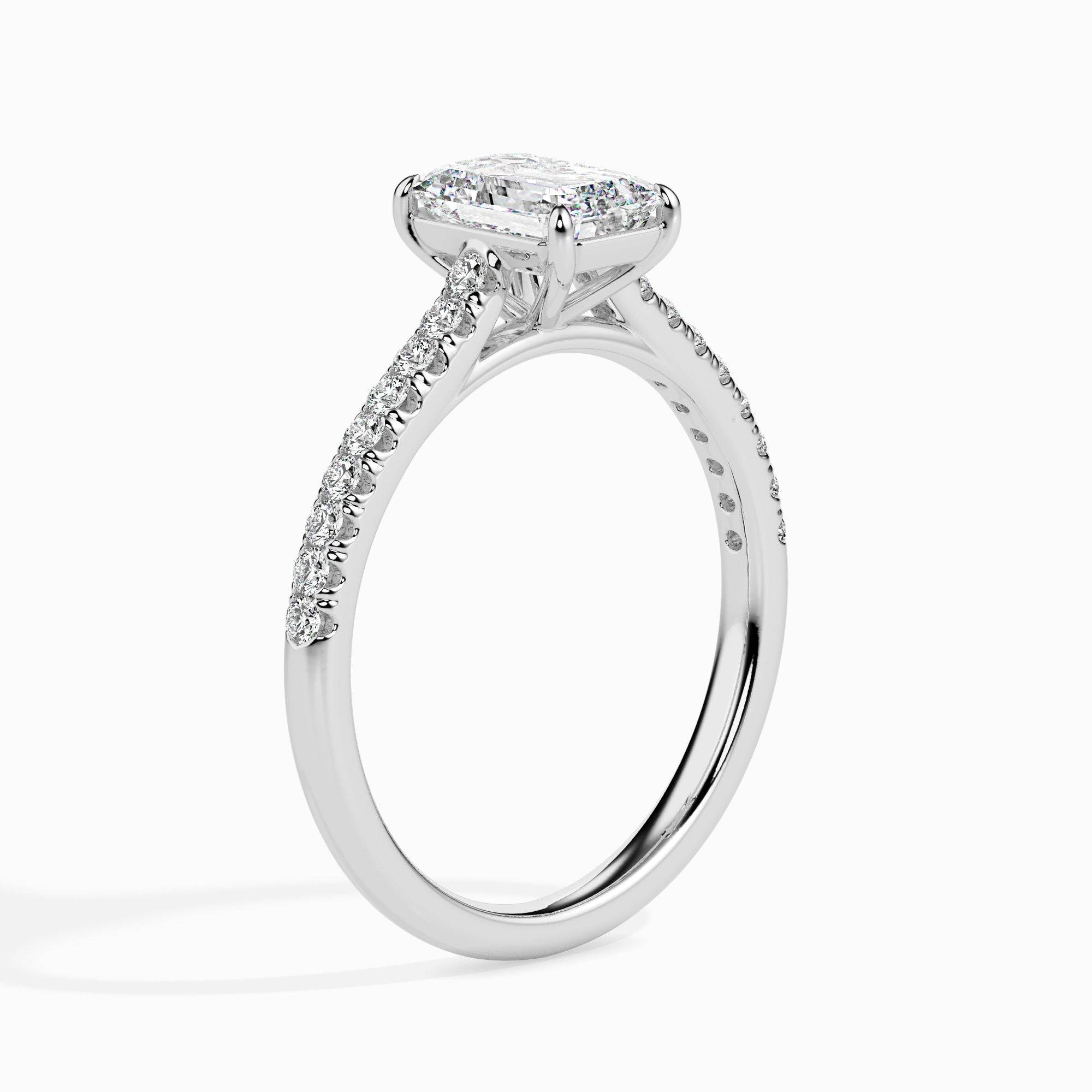 50 pointer Lab Diamond  solitaire engagement ring 18 karat white gold Fiona Diamonds