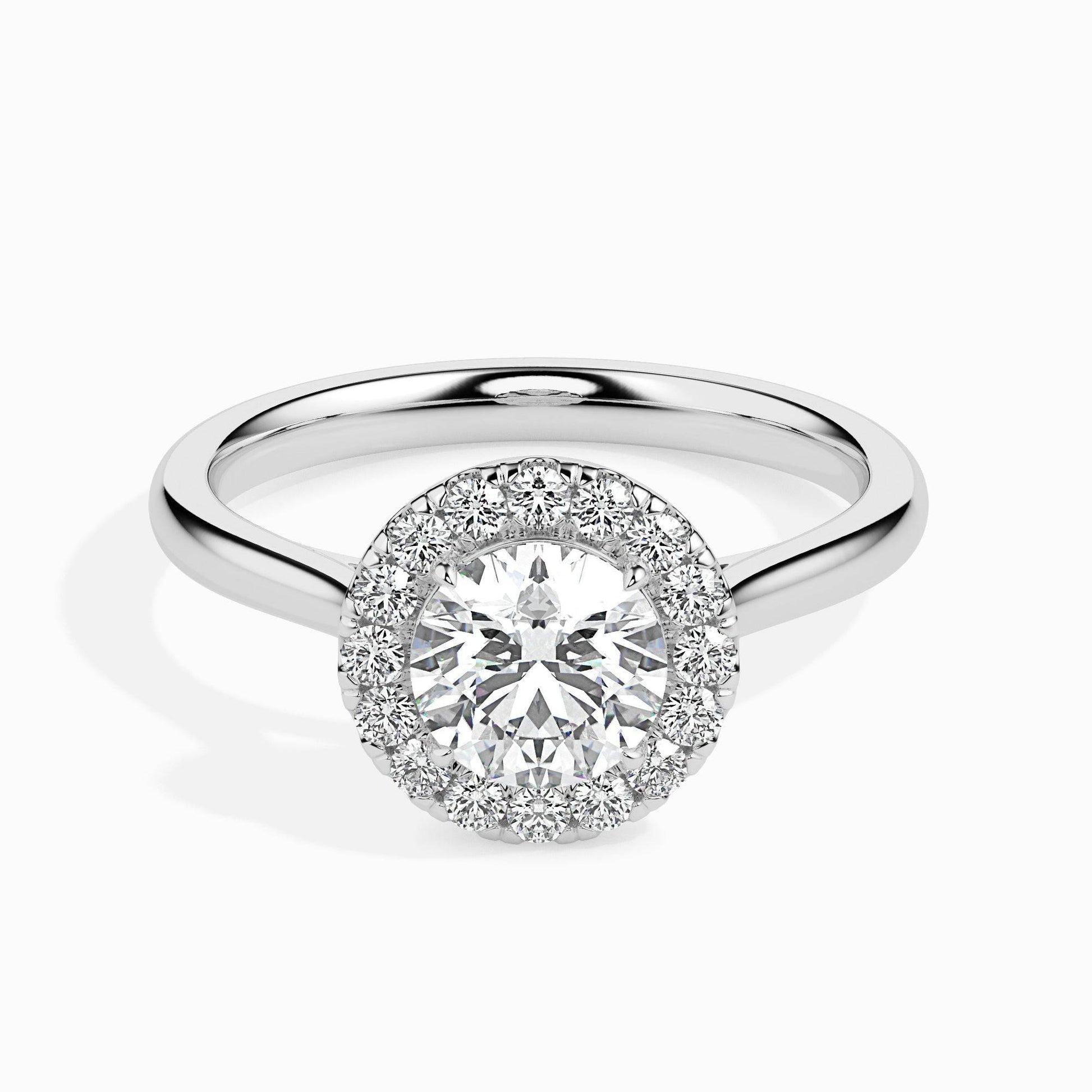 1.5ct Round Halo Lab Diamond Hunk Ring - Fiona Diamonds - Fiona Diamonds