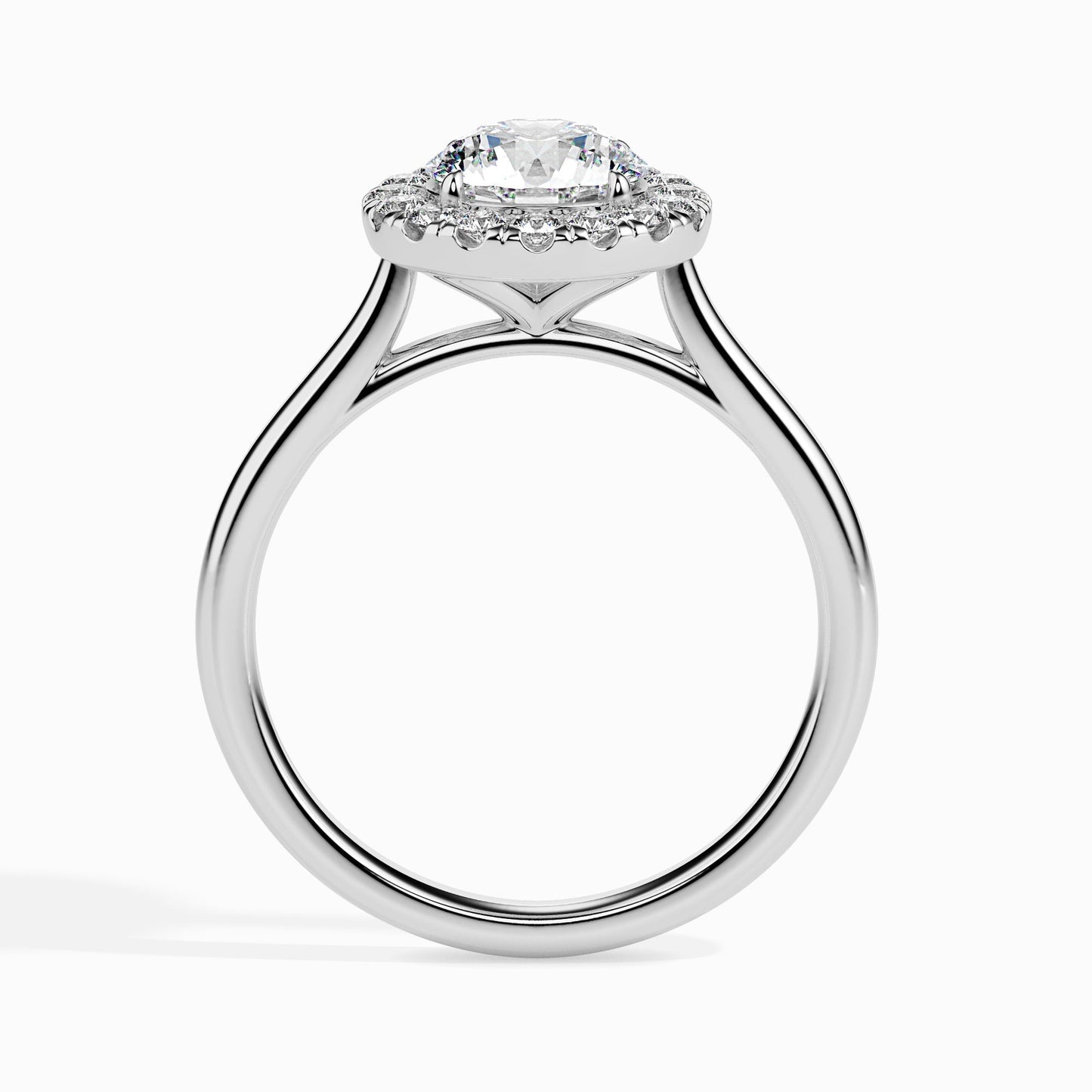 2ct Round Halo Lab Diamond Hunk Ring - Fiona Diamonds - Fiona Diamonds