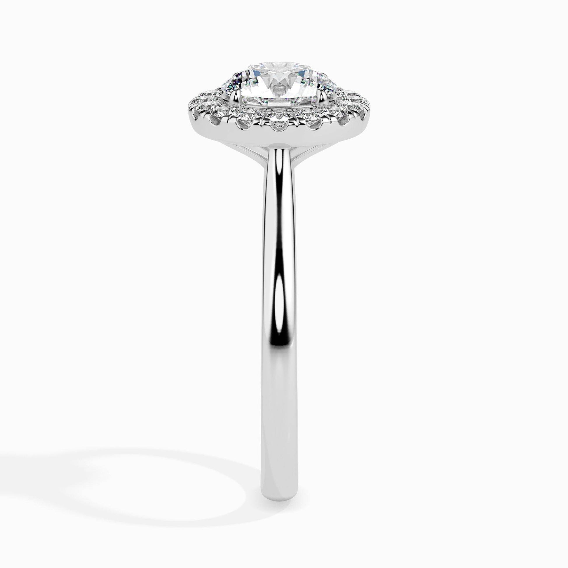 1.5ct Round Halo Lab Diamond Hunk Ring - Fiona Diamonds - Fiona Diamonds