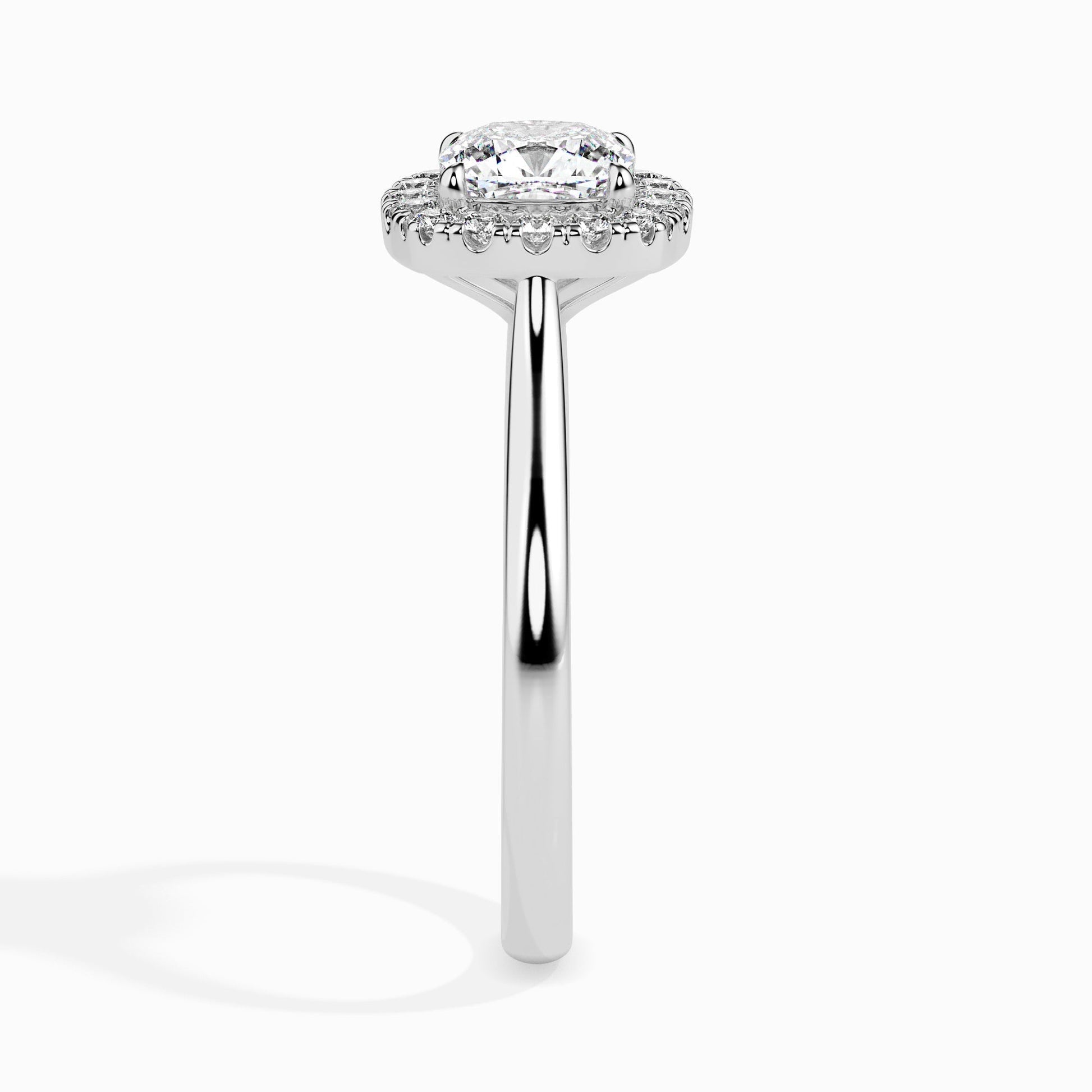 1.5ct Cushion Halo Lab Diamond Vapor Ring - Fiona Diamonds - Fiona Diamonds