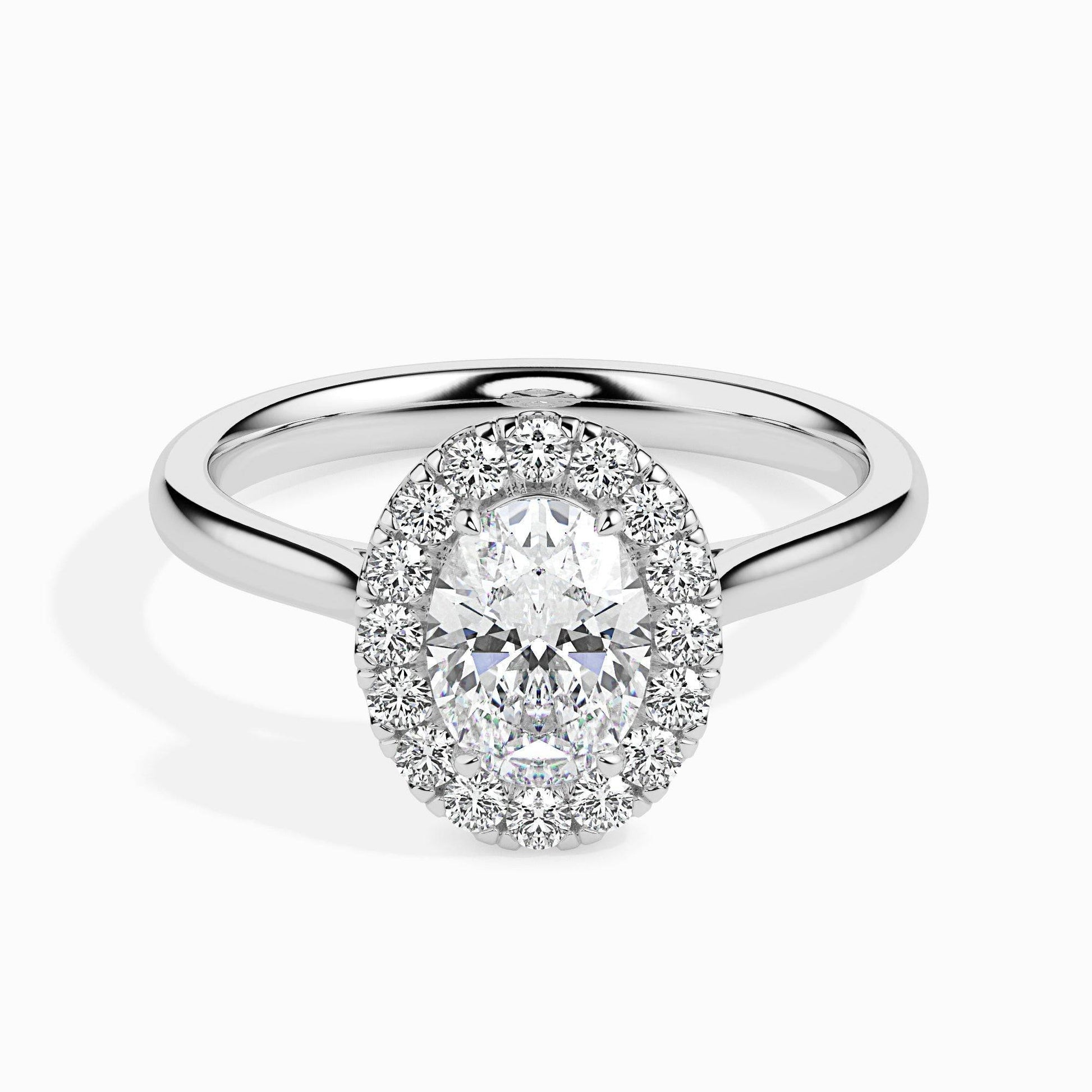 1ct Oval Halo Lab Diamond Actual Ring - Fiona Diamonds - Fiona Diamonds
