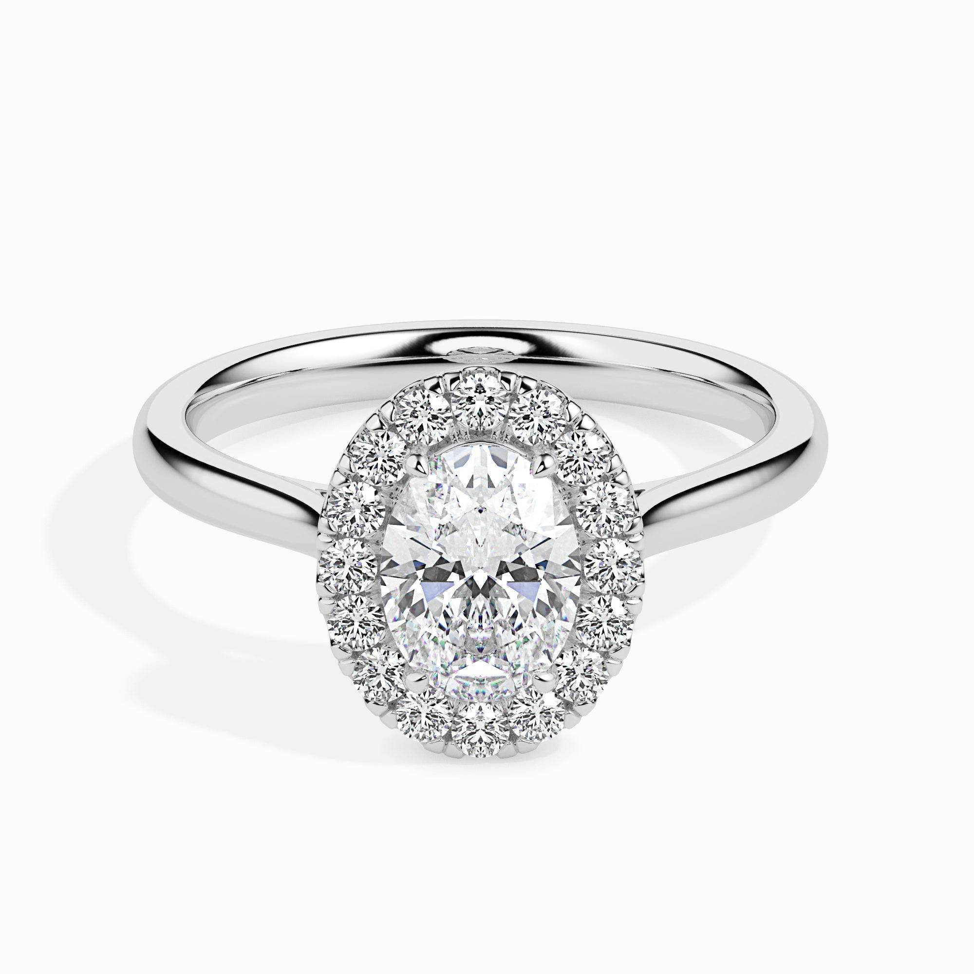 1ct Oval Halo Lab Diamond Actual Ring - Fiona Diamonds - Fiona Diamonds