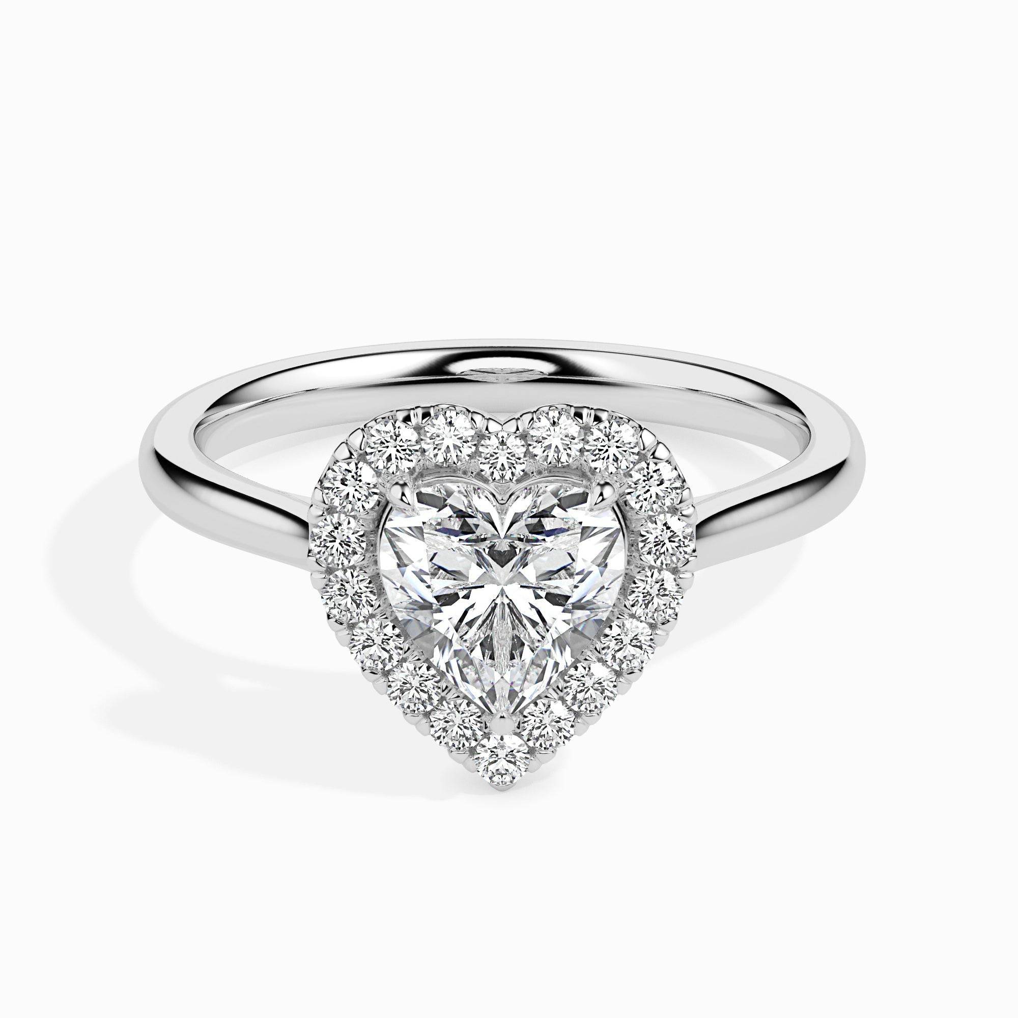 2ct Heart Halo Lab Diamond Welkin Ring - Fiona Diamonds - Fiona Diamonds