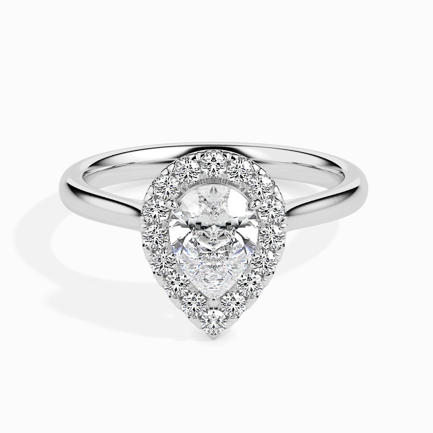 2ct Pear Halo Lab Diamond Sprico Ring - Fiona Diamonds - Fiona Diamonds
