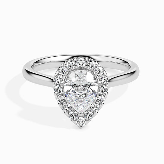 1.5ct Pear Halo Lab Diamond Sprico Ring - Fiona Diamonds - Fiona Diamonds