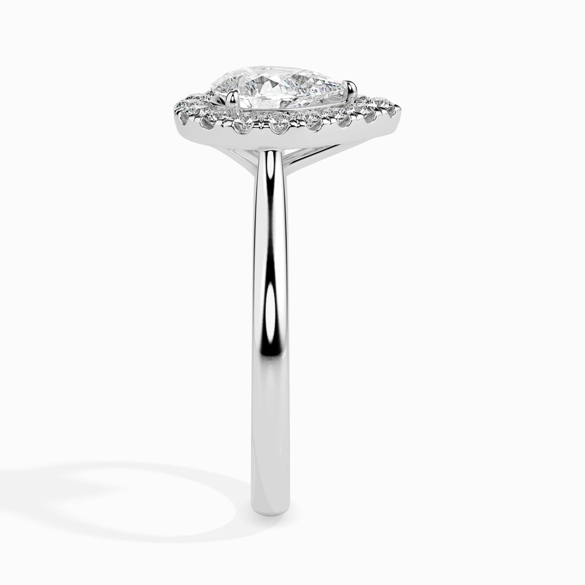1.5ct Pear Halo Lab Diamond Sprico Ring - Fiona Diamonds - Fiona Diamonds