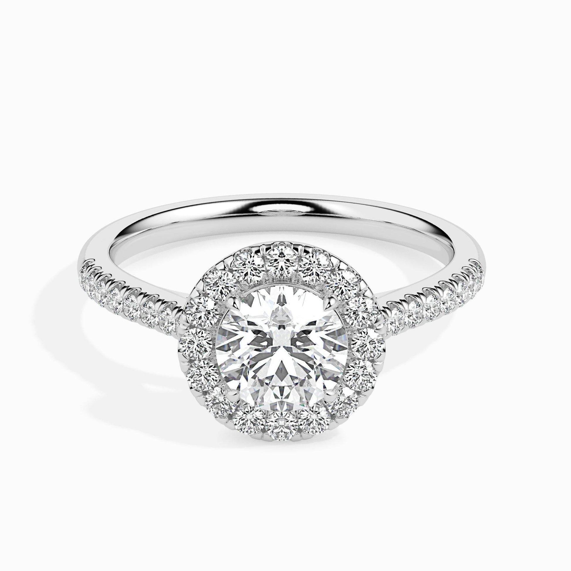 1.5ct Round Halo Lab Diamond Sage Ring - Fiona Diamonds - Fiona Diamonds