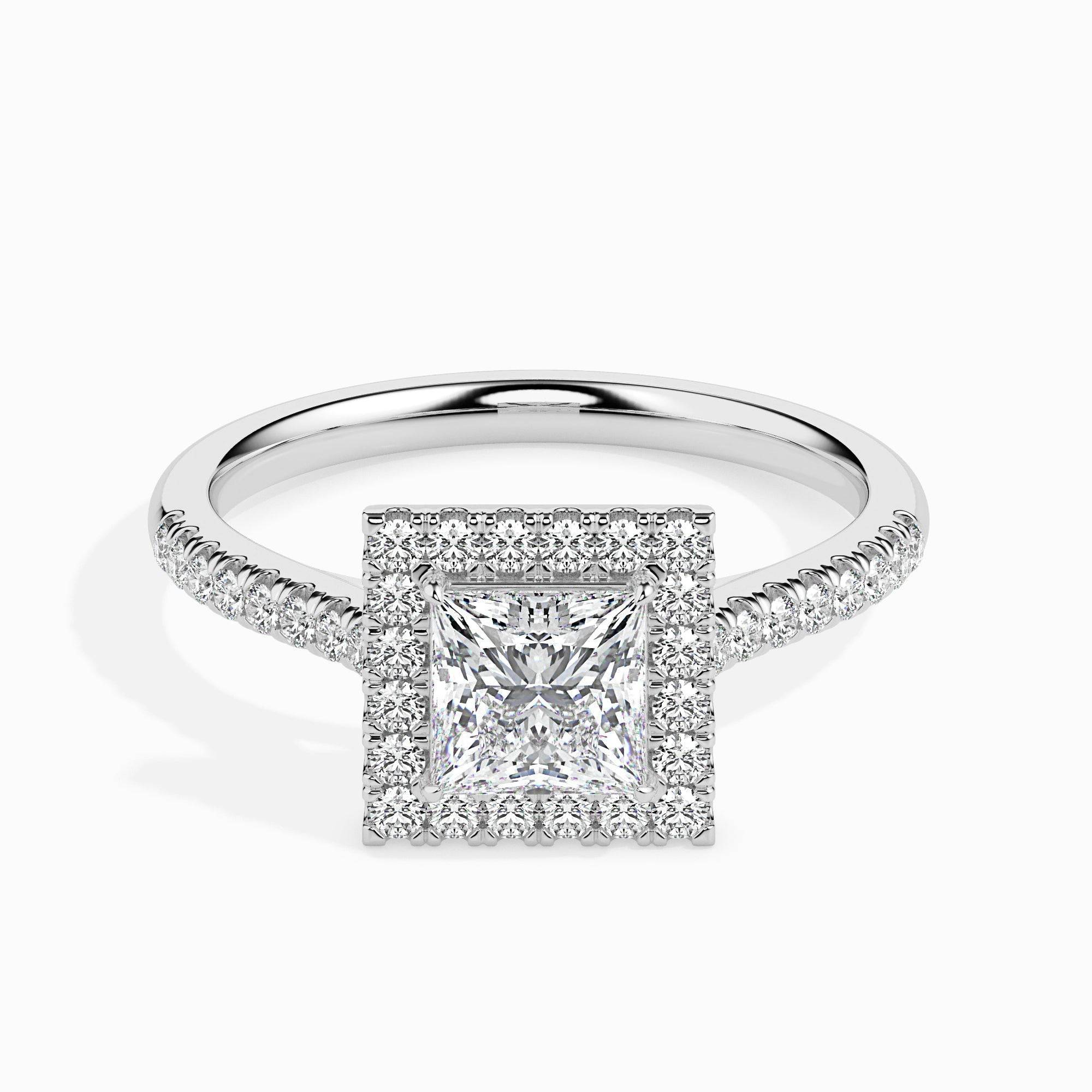 2ct Princess Halo Lab Diamond Brianna Ring - Fiona Diamonds - Fiona Diamonds