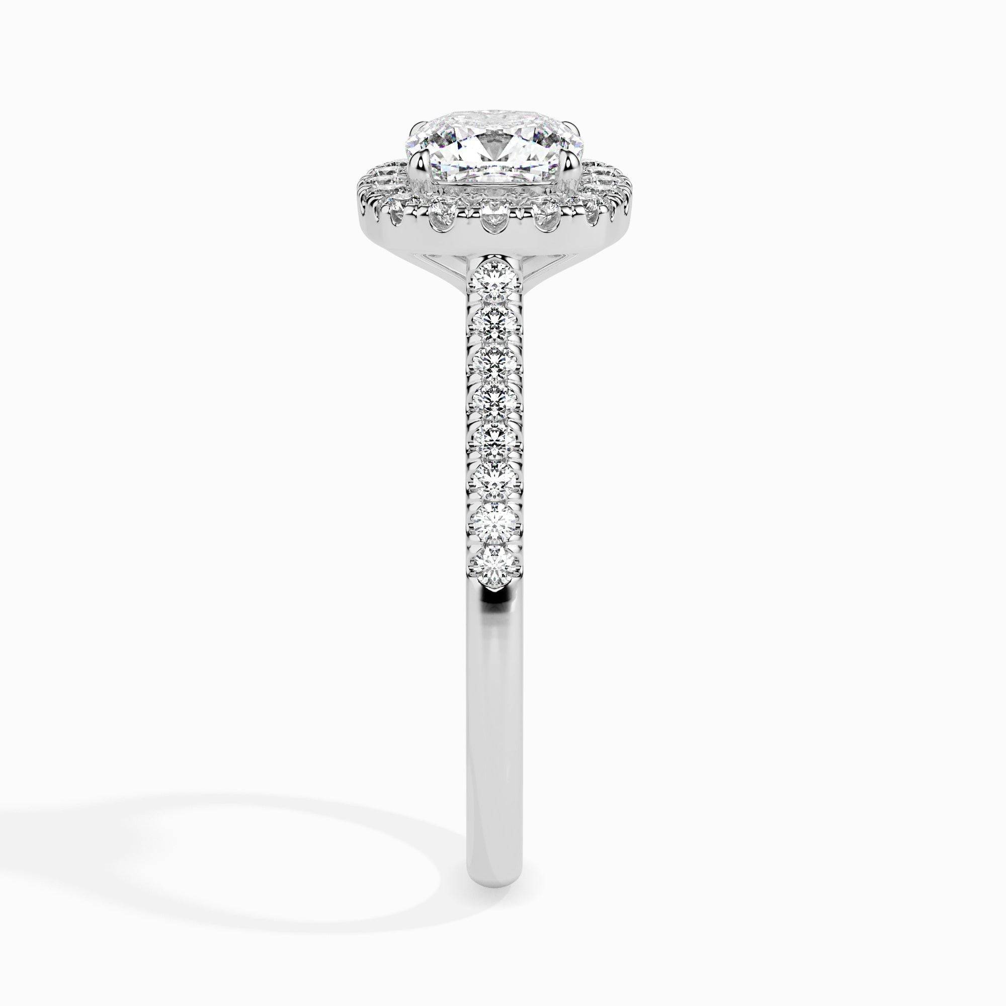 2ct Cushion Halo Lab Diamond Stretch Ring - Fiona Diamonds - Fiona Diamonds