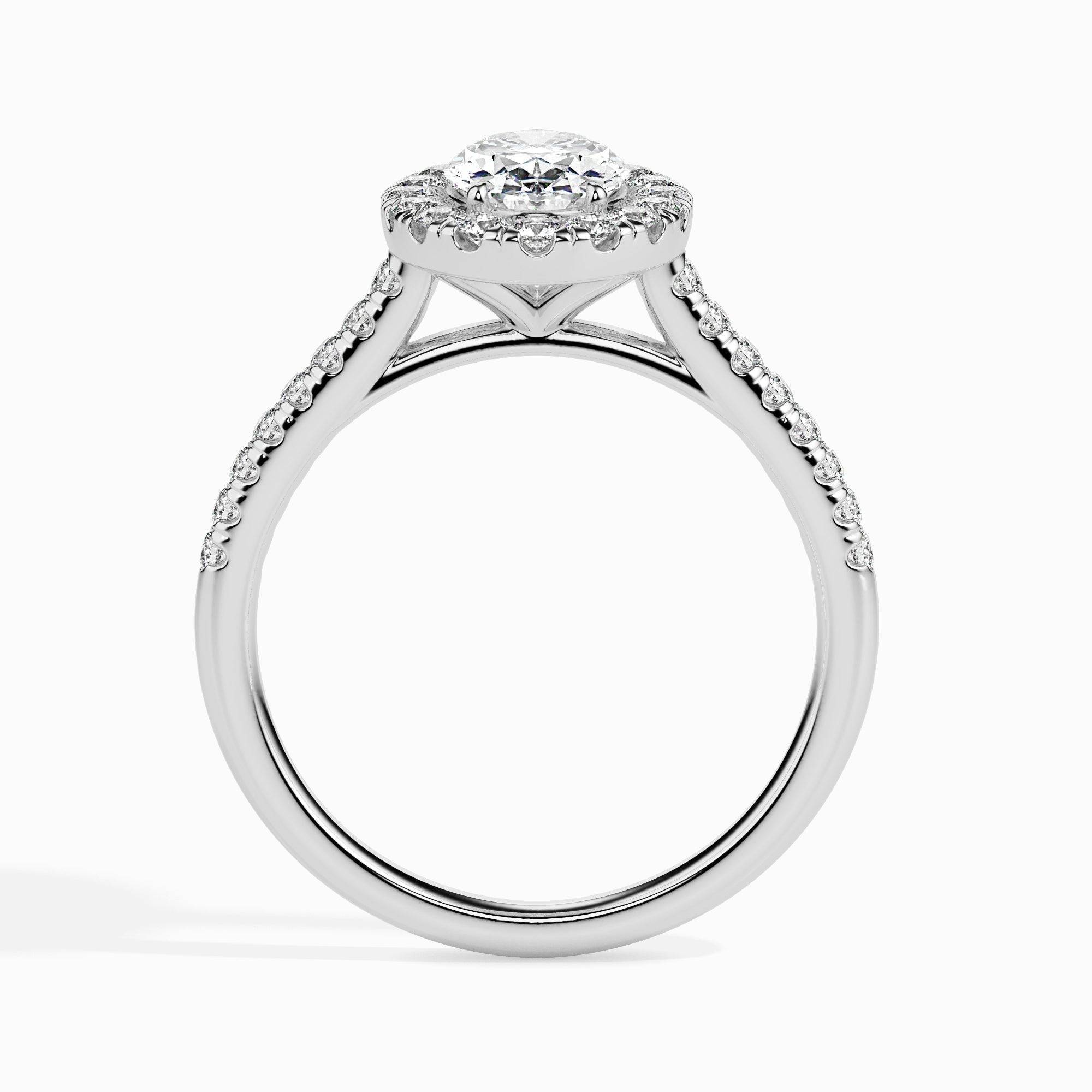 1.5ct Oval Halo Lab Diamond Bliss Ring - Fiona Diamonds - Fiona Diamonds