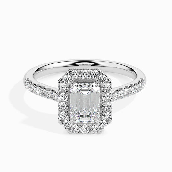 1.5ct Emerald Halo Lab Diamond Leila Ring - Fiona Diamonds - Fiona Diamonds