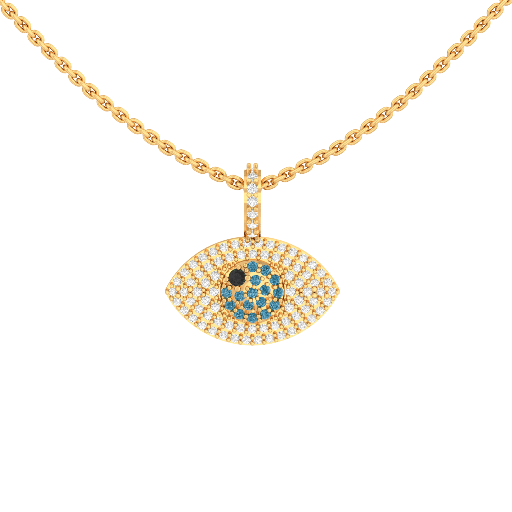 Fiery Evil Eye Lab Diamond Pendant - Fiona Diamonds - Fiona Diamonds
