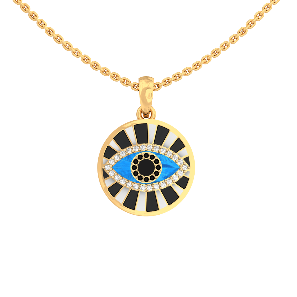 Hex Evil Eye Lab Diamond Pendant - Fiona Diamonds - Fiona Diamonds