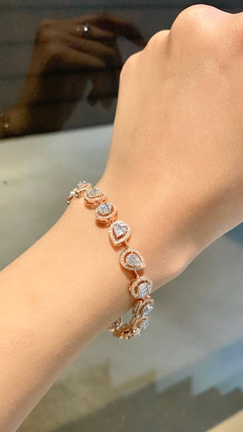 Pear-Round Diamond Bracelet - Fiona Diamonds - Fiona Diamonds