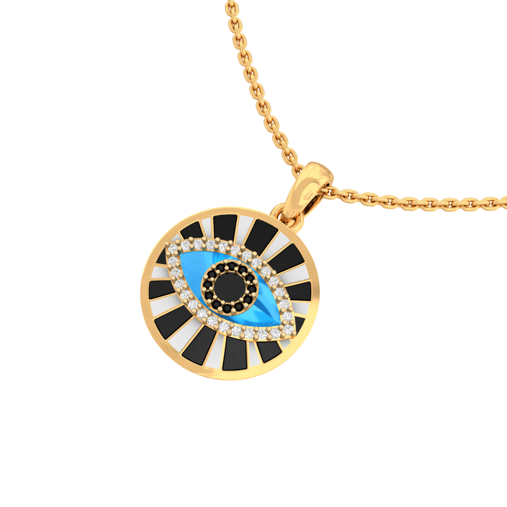 Hex Evil Eye Lab Diamond Pendant - Fiona Diamonds - Fiona Diamonds