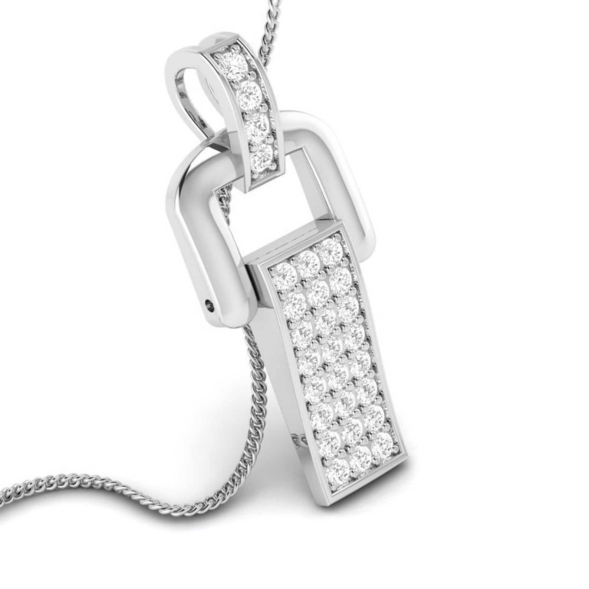 Osciller modern lab grown diamond pendant design Fiona Diamonds