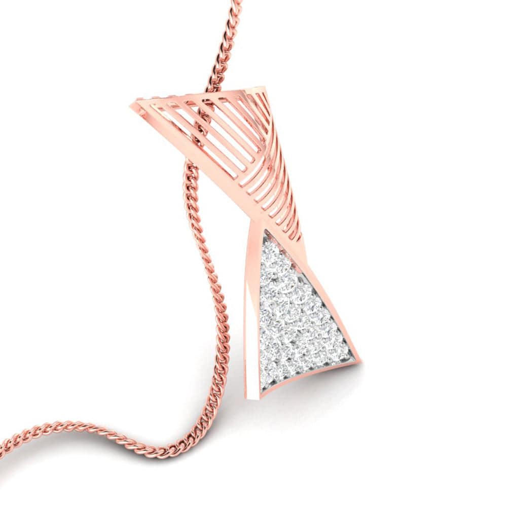 Echelle Round unique lab grown diamond pendant design Fiona Diamonds