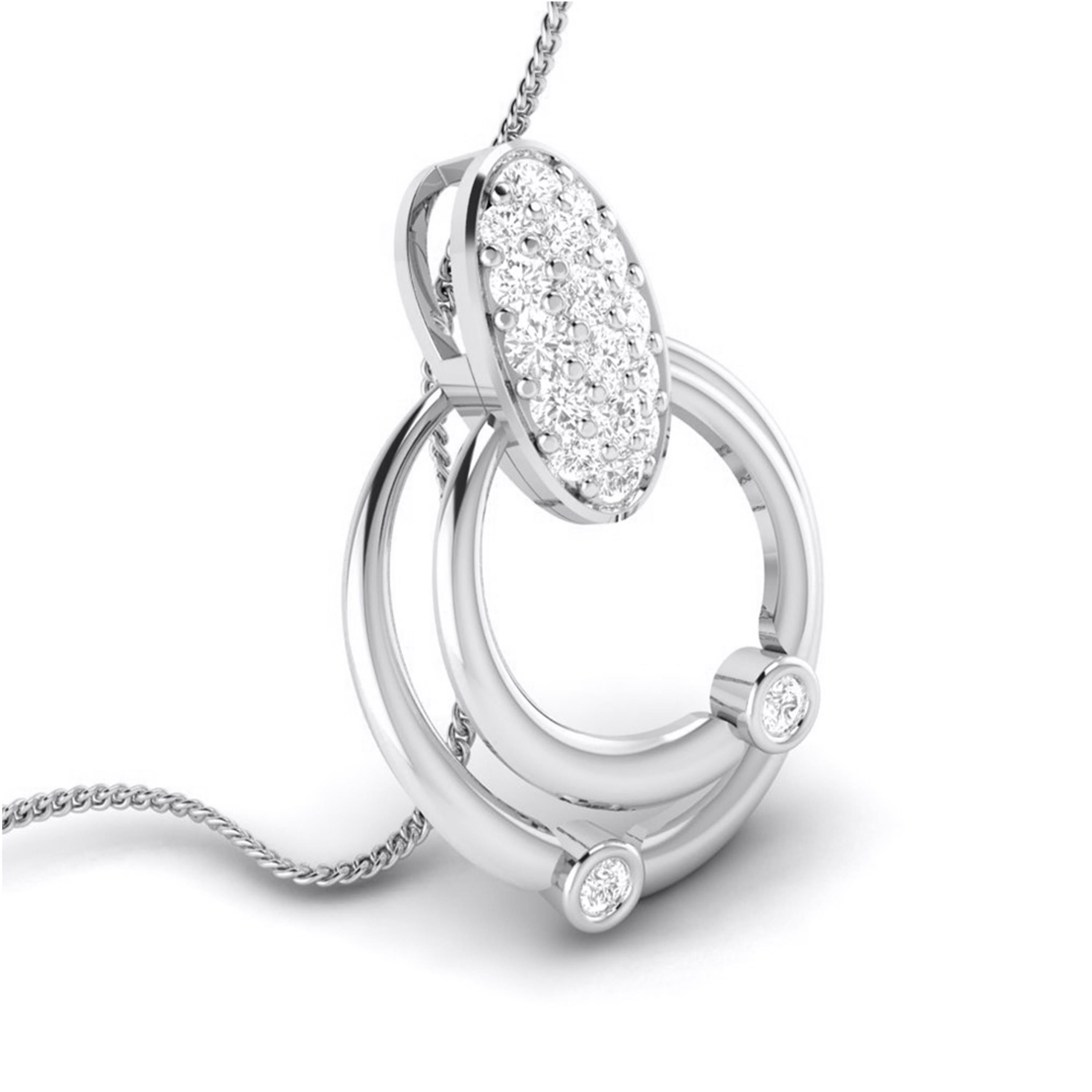 Loophole Round unique lab grown diamond pendant design Fiona Diamonds