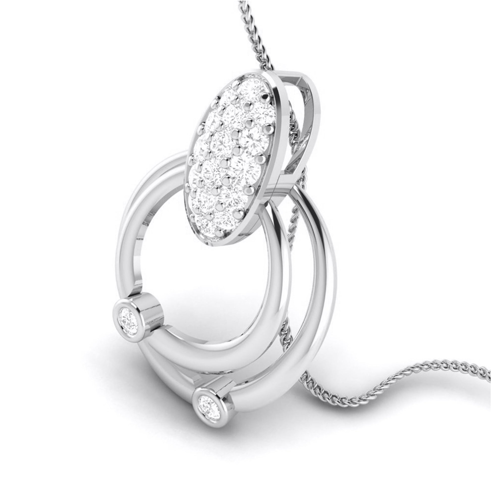 Loophole Round unique lab grown diamond pendant design Fiona Diamonds