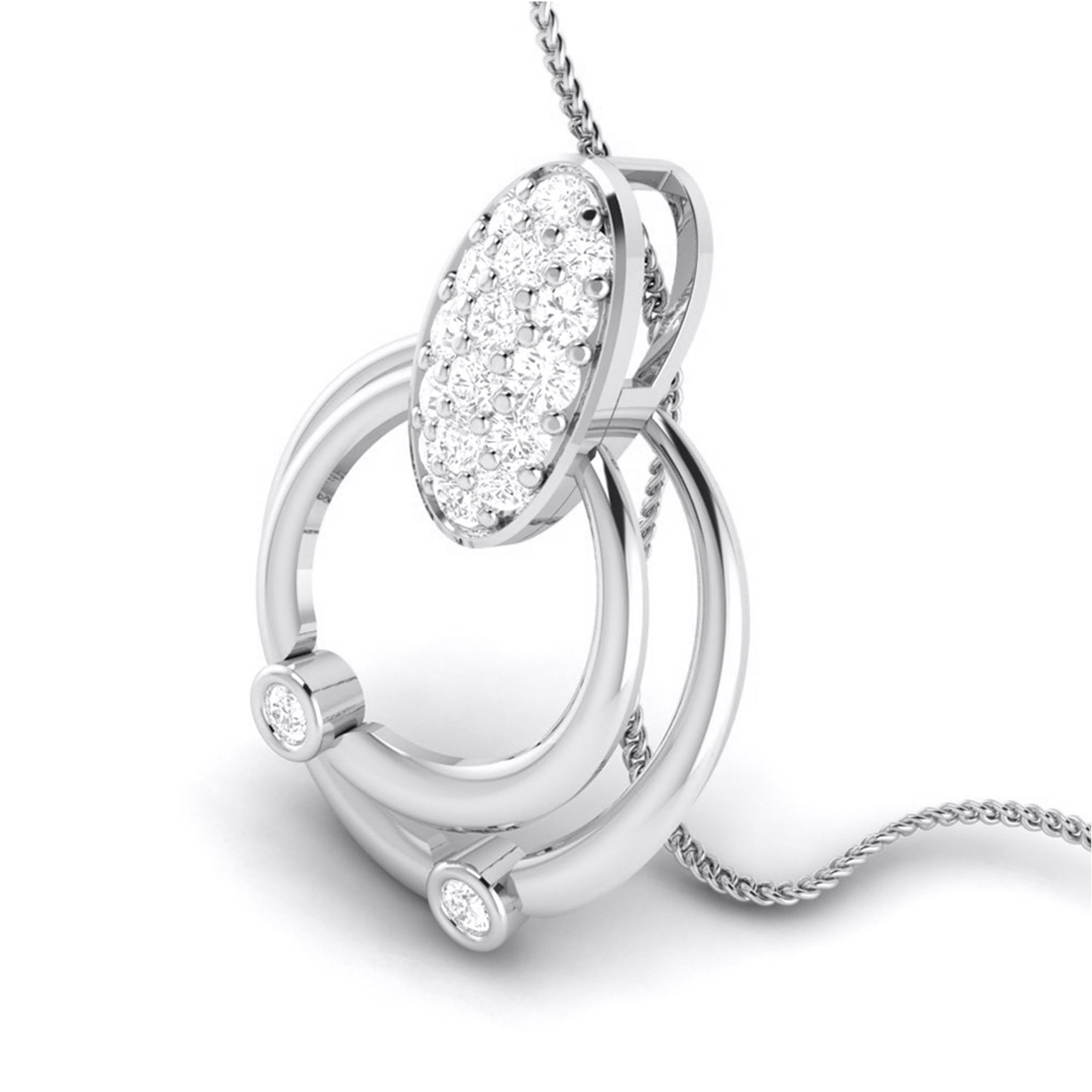 Loophole Round unique lab grown diamond pendant design Fiona Diamonds