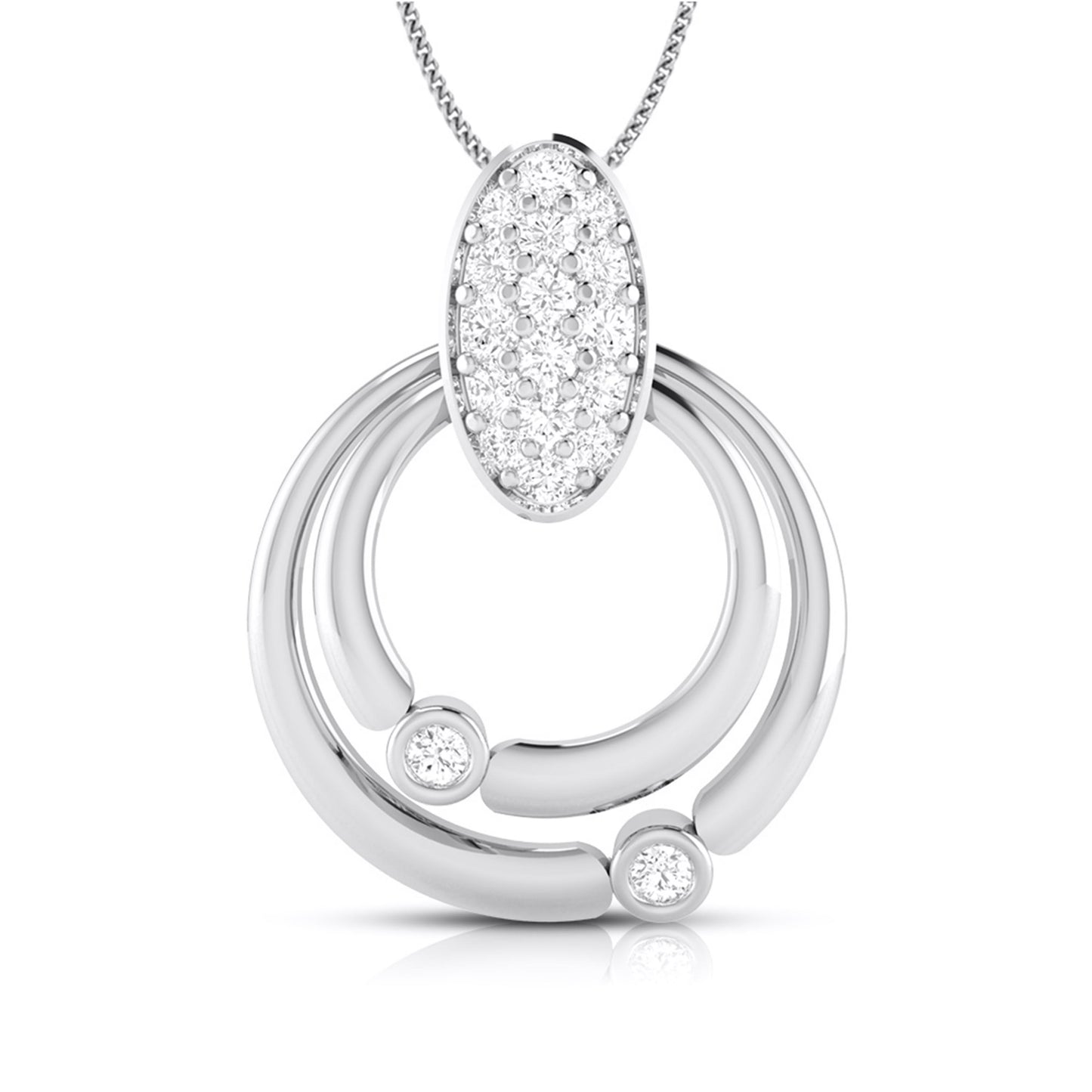 Loophole Round unique lab grown diamond pendant design Fiona Diamonds