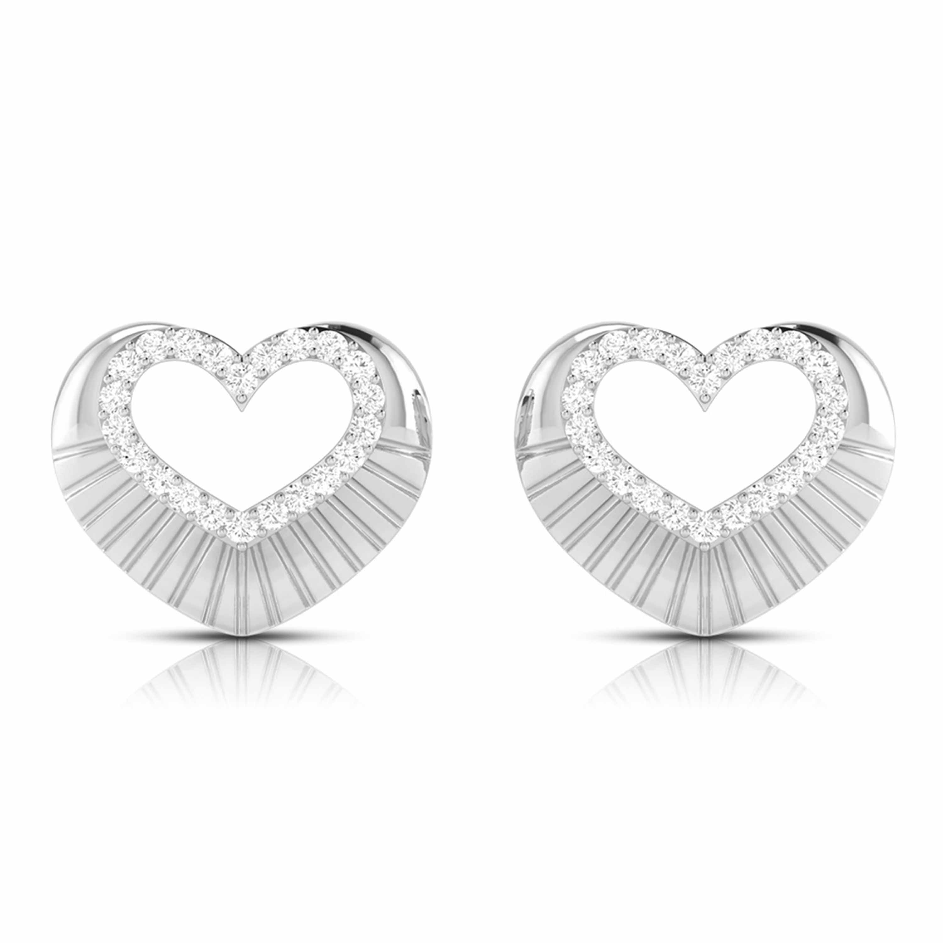 Heart shape earrings design Faddish Lab Grown Diamond Earrings Fiona Diamonds