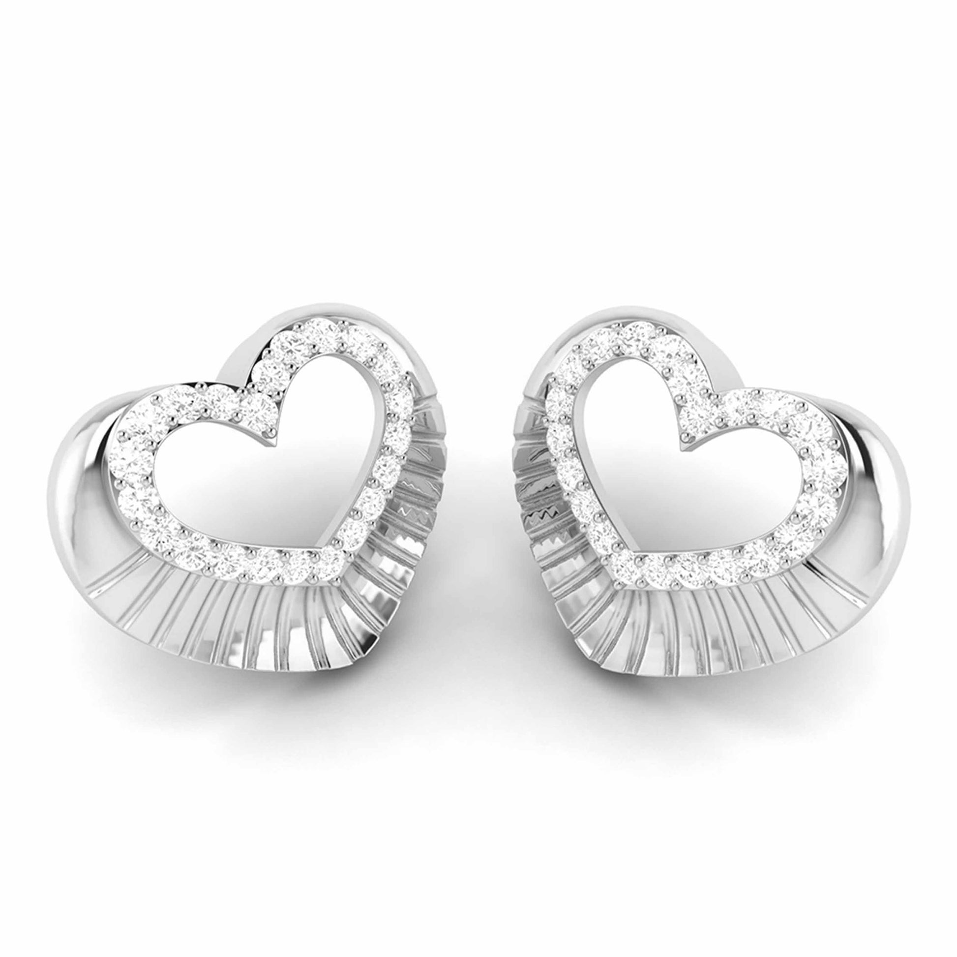 Heart shape earrings design Faddish Lab Grown Diamond Earrings Fiona Diamonds