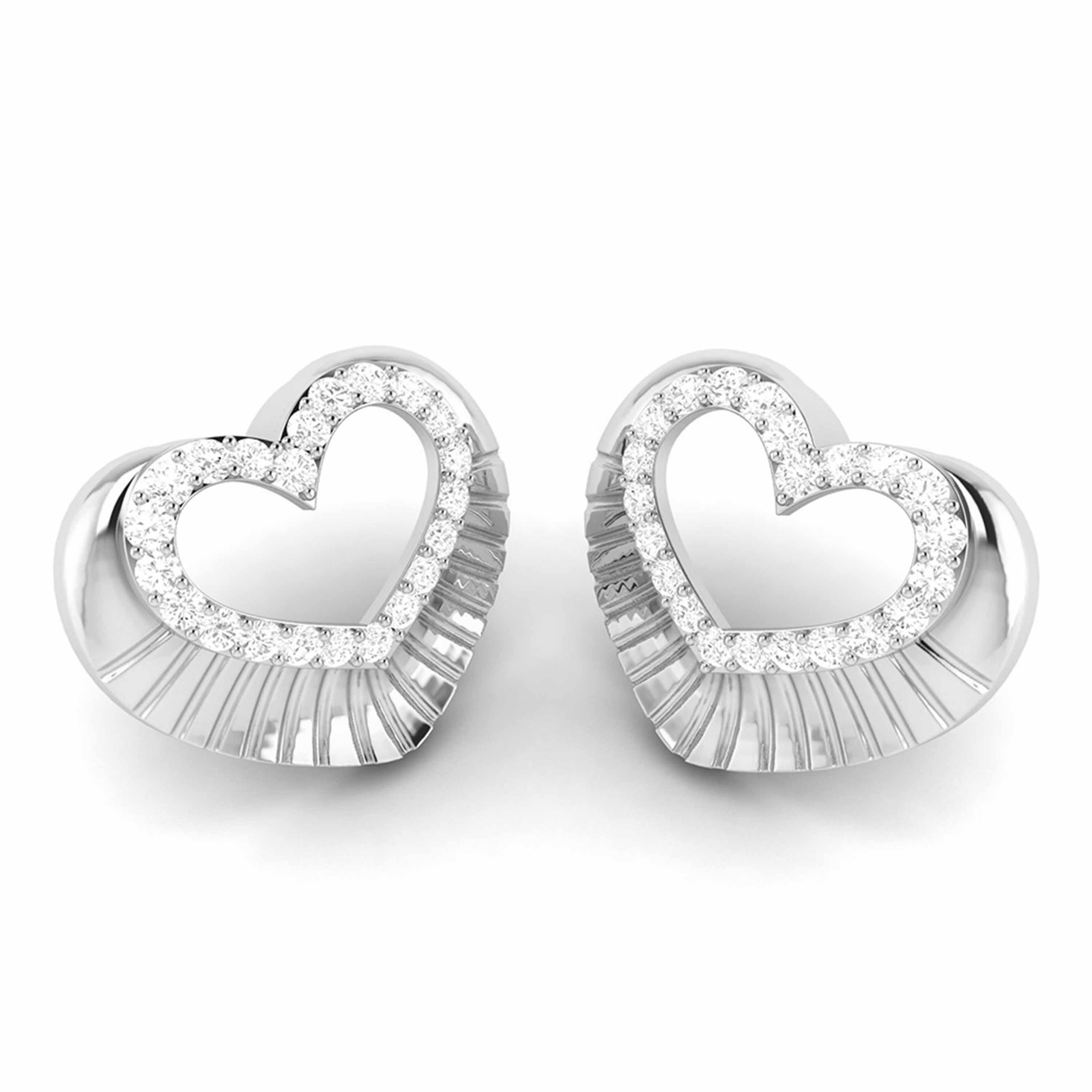 Heart shape earrings design Faddish Lab Grown Diamond Earrings Fiona Diamonds