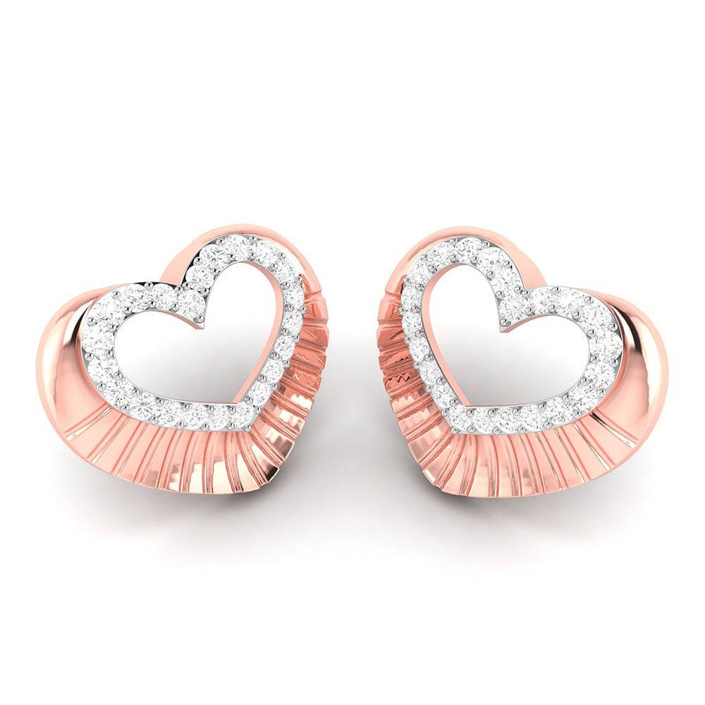 Heart shape earrings design Faddish Lab Grown Diamond Earrings Fiona Diamonds