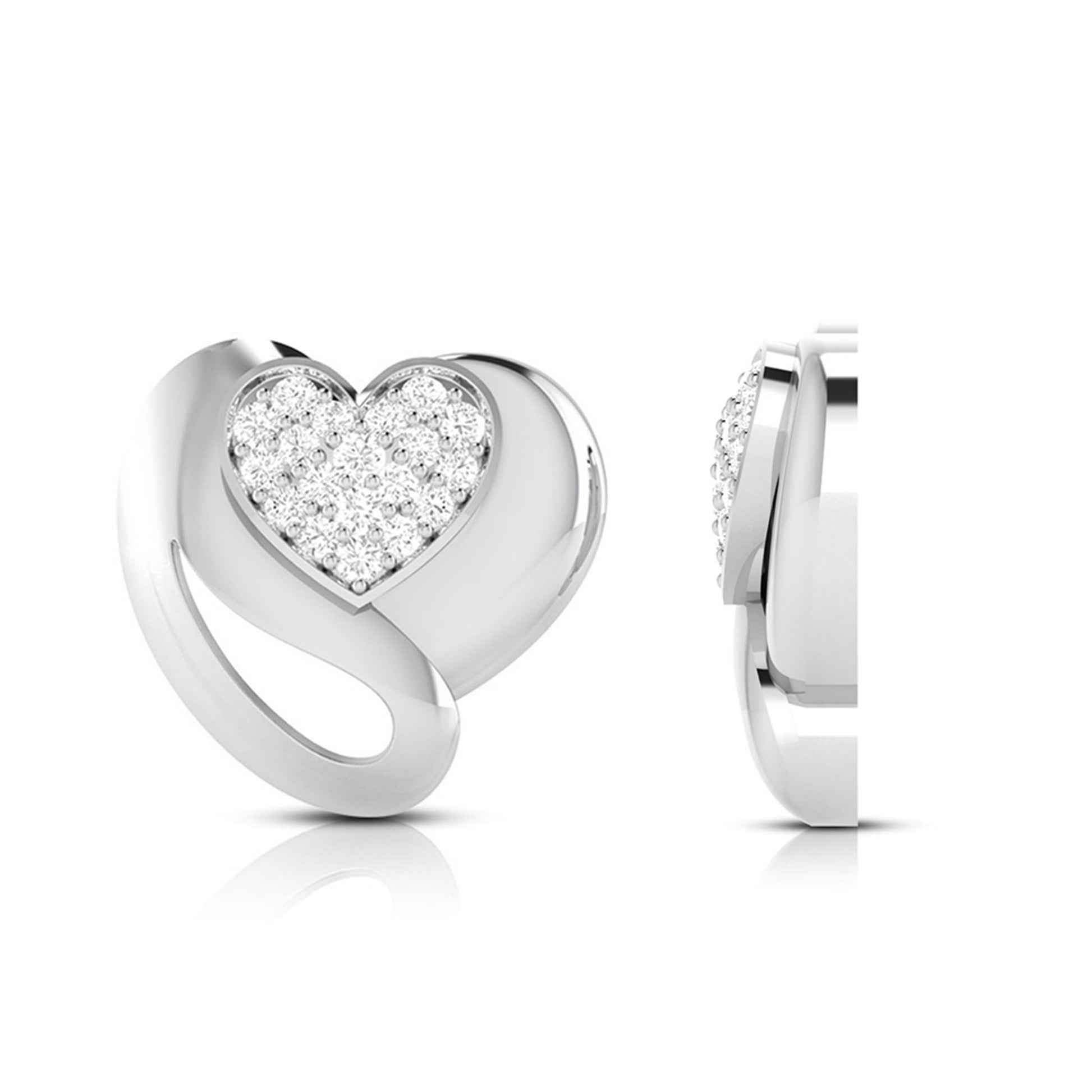 Heart shape earrings design Surprise Lab Grown Diamond Earrings Fiona Diamonds