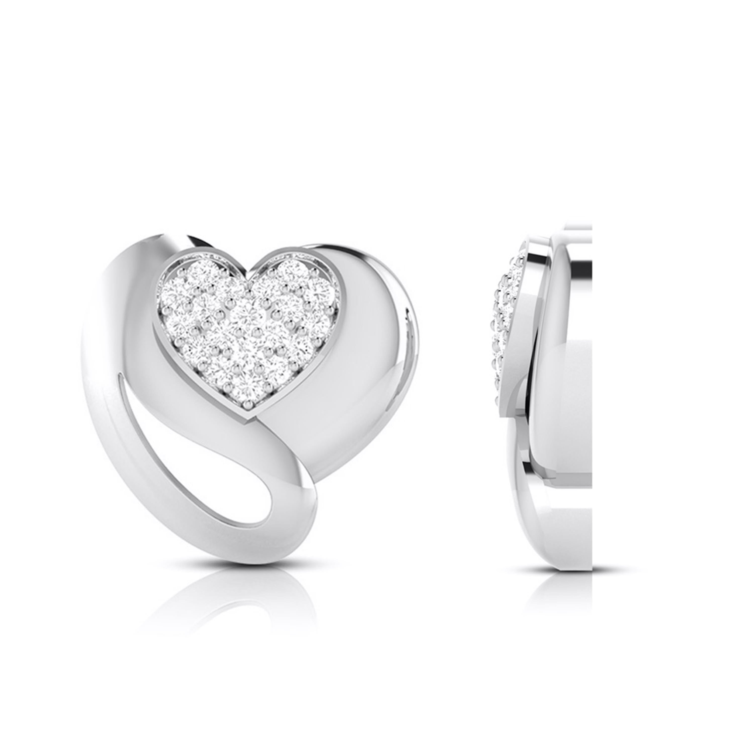 Heart shape earrings design Surprise Lab Grown Diamond Earrings Fiona Diamonds