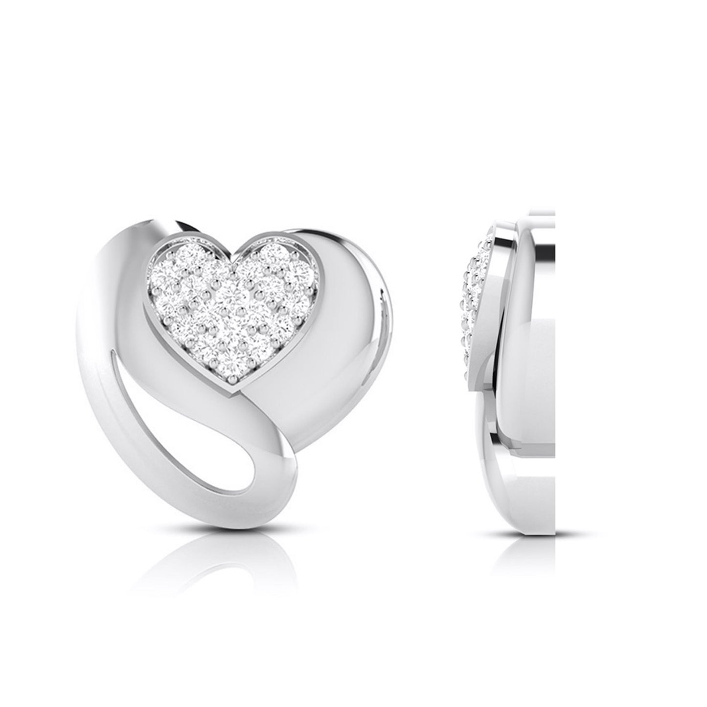 Load image into Gallery viewer, Heart shape earrings design Surprise Lab Grown Diamond Earrings Fiona Diamonds
