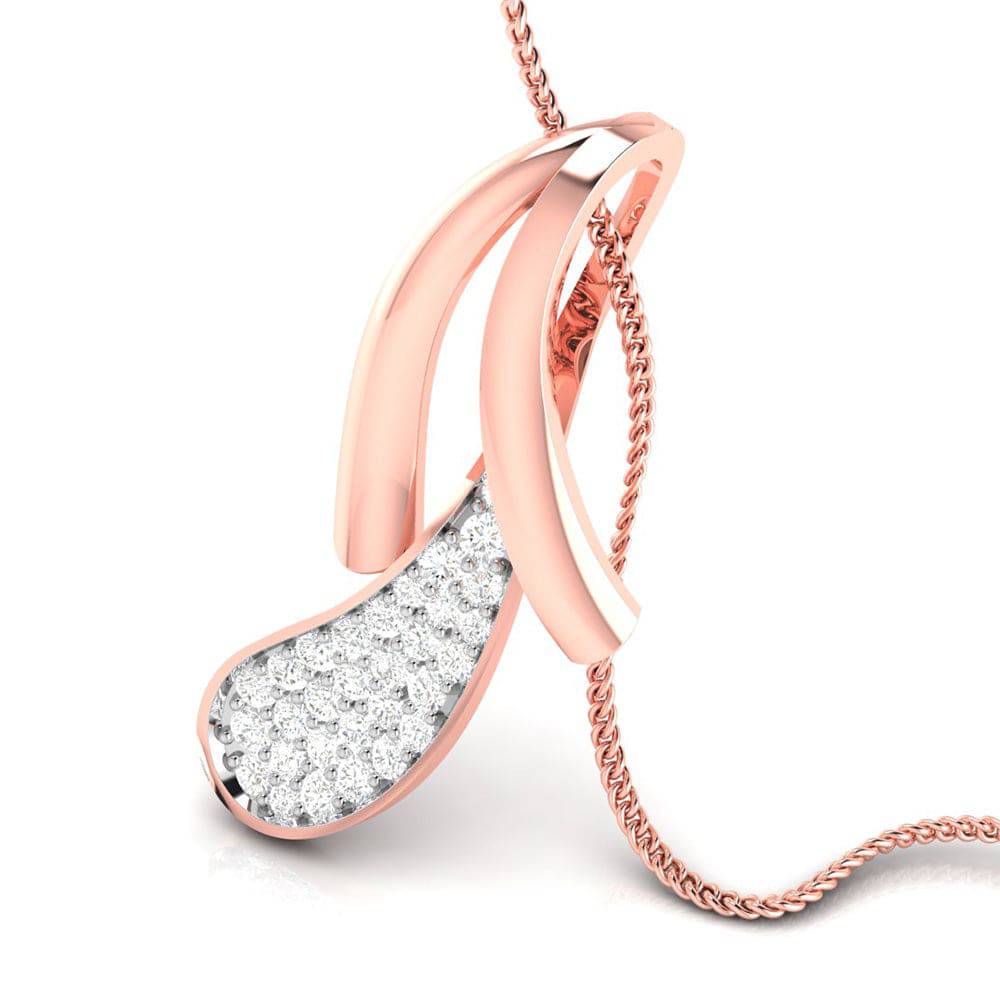 Cereza Round delicate lab grown diamond pendant Fiona Diamonds