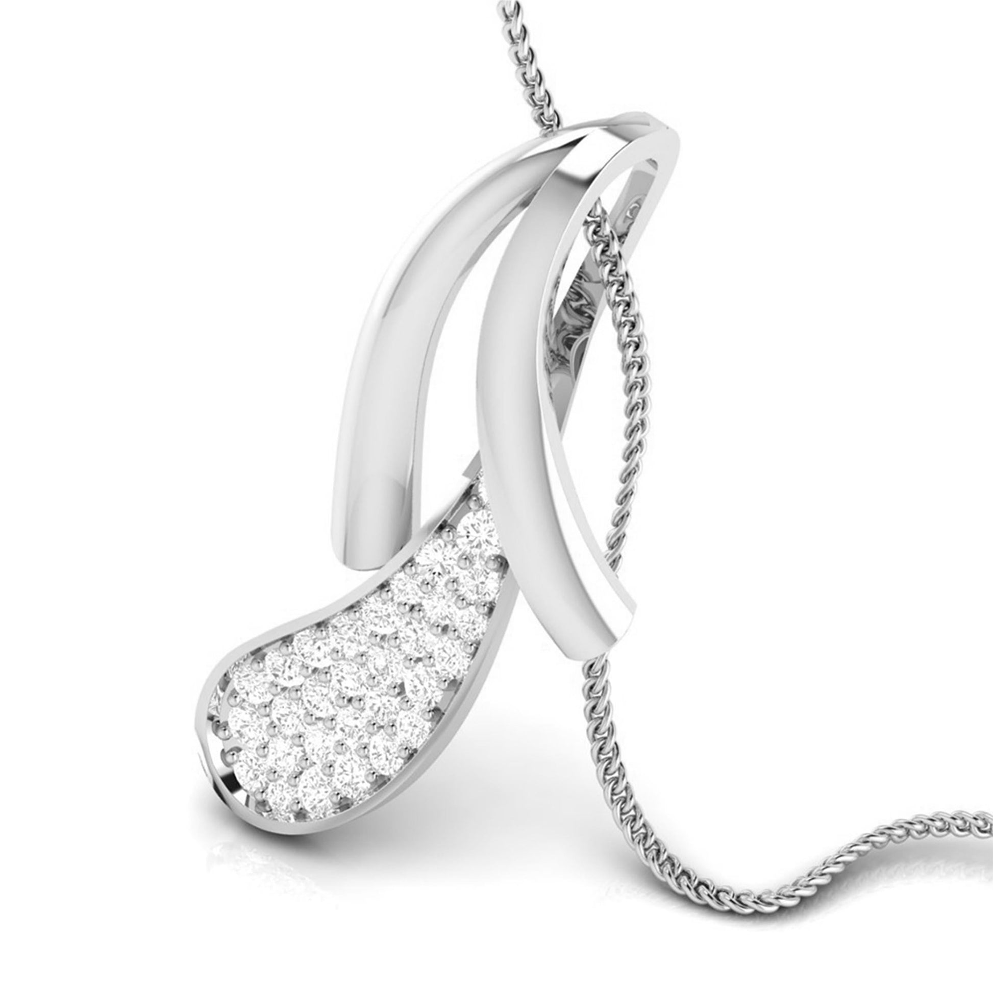 Cereza Round delicate lab grown diamond pendant Fiona Diamonds
