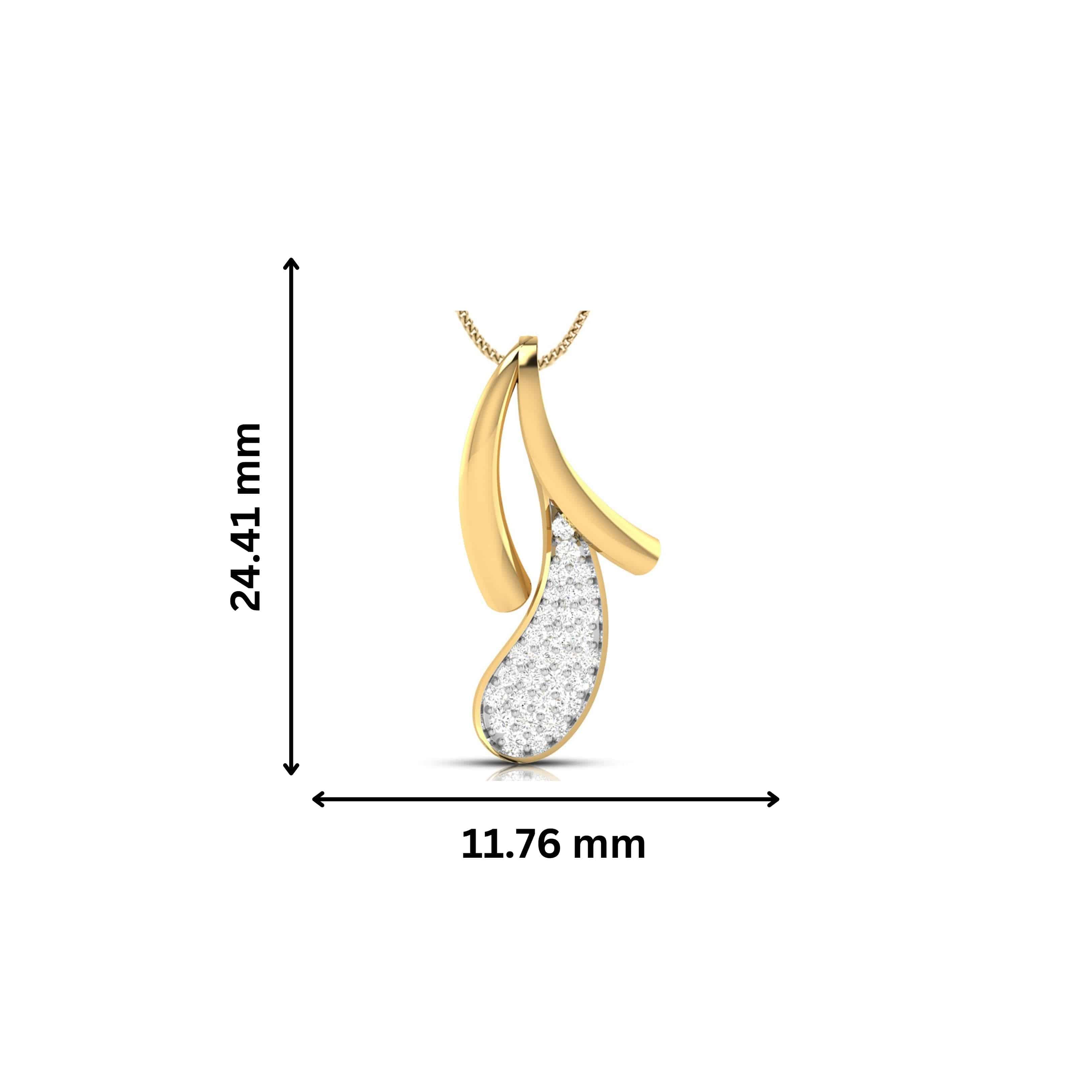 Cereza Round delicate lab grown diamond pendant Fiona Diamonds