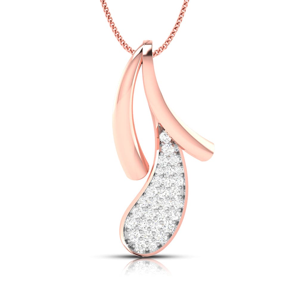 Cereza Round delicate lab grown diamond pendant Fiona Diamonds
