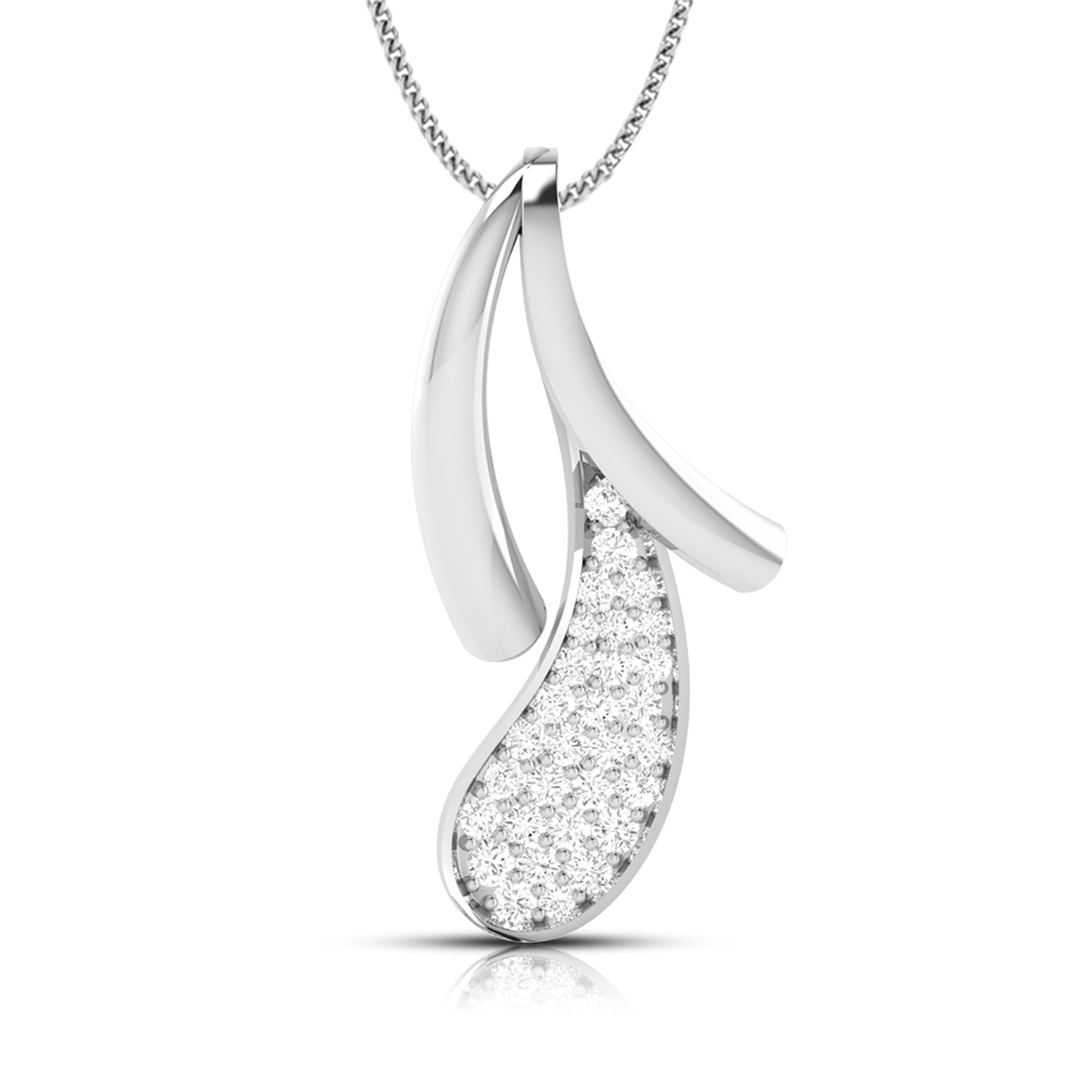 Cereza Round delicate lab grown diamond pendant Fiona Diamonds