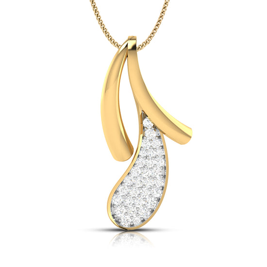 Cereza Round delicate lab grown diamond pendant Fiona Diamonds