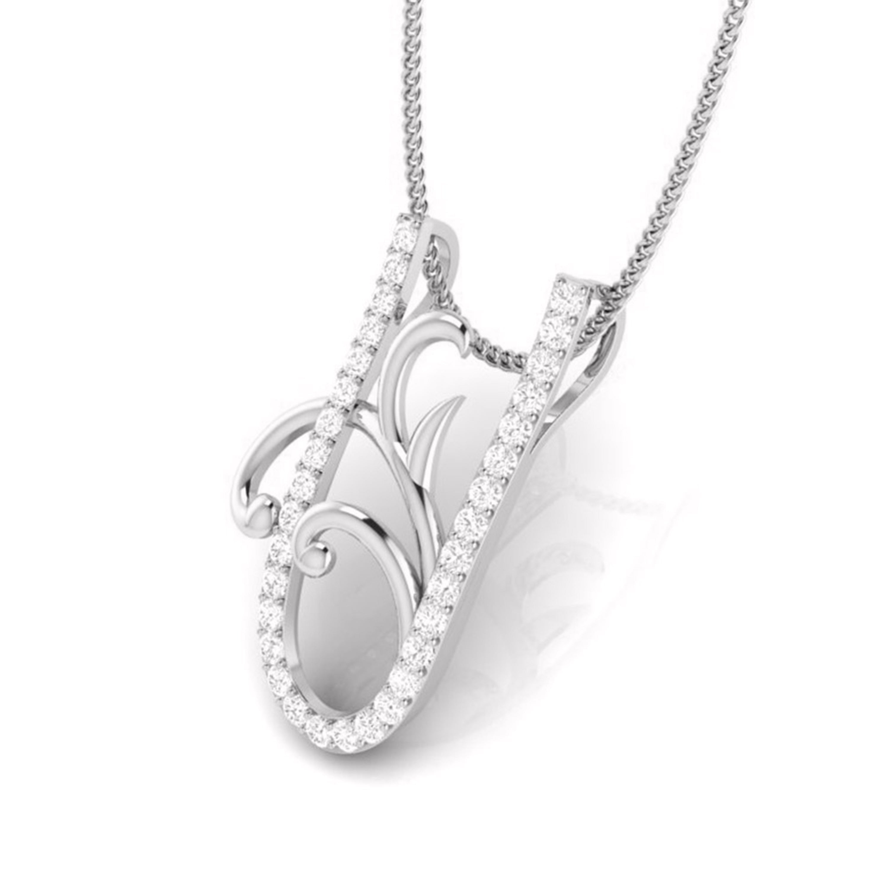 Plants Round unique lab grown diamond pendant design Fiona Diamonds