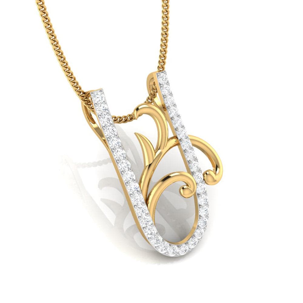 Plants Round unique lab grown diamond pendant design Fiona Diamonds