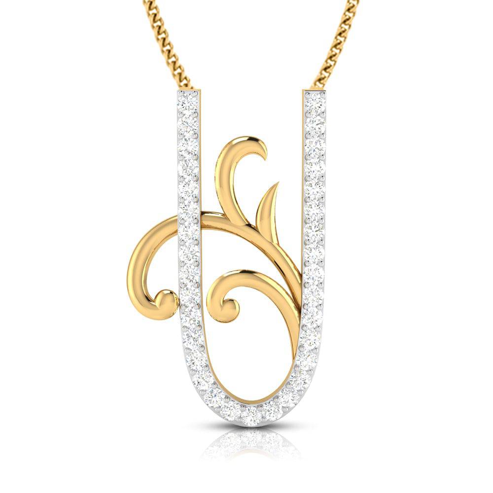 Plants Round unique lab grown diamond pendant design Fiona Diamonds