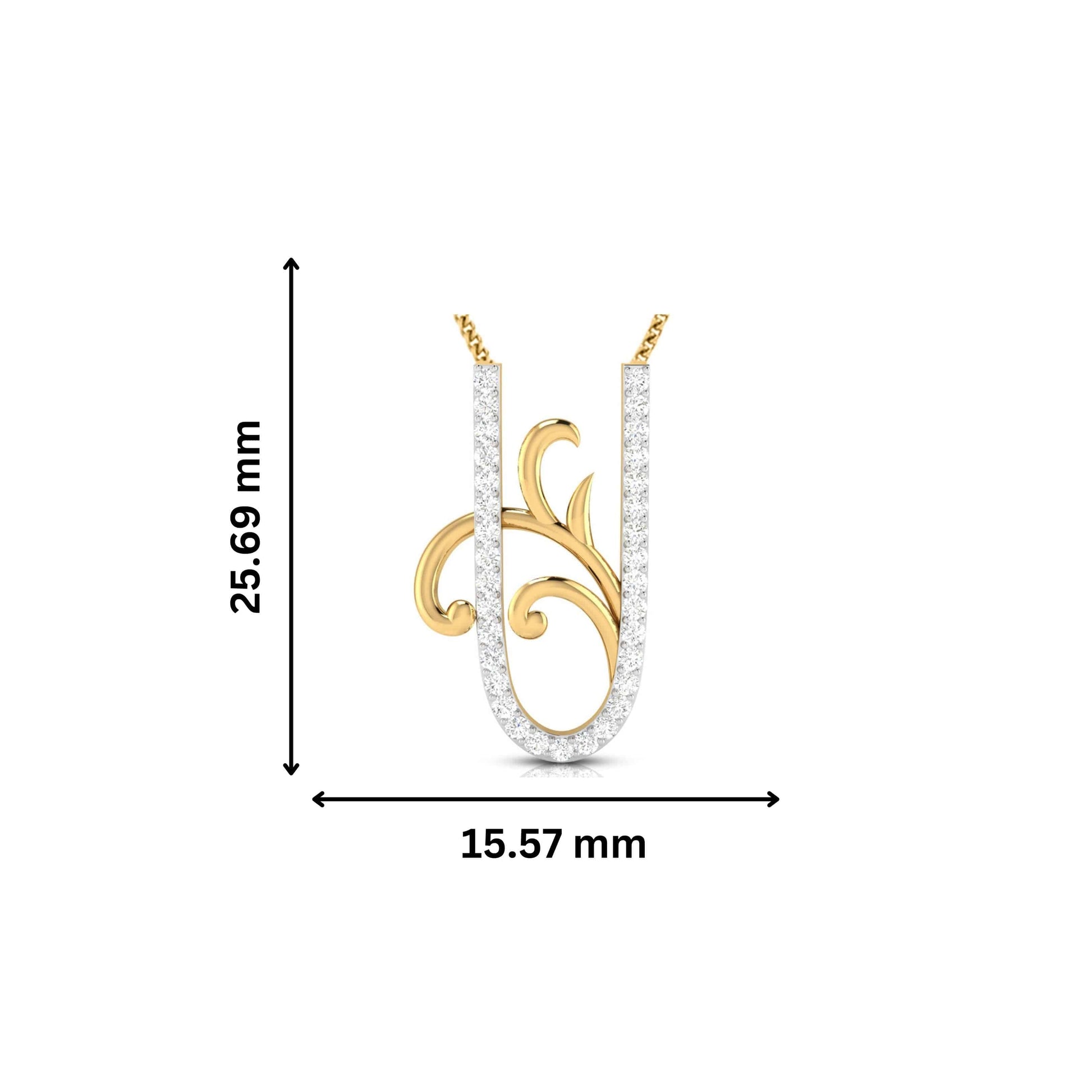 Plants Round unique lab grown diamond pendant design Fiona Diamonds