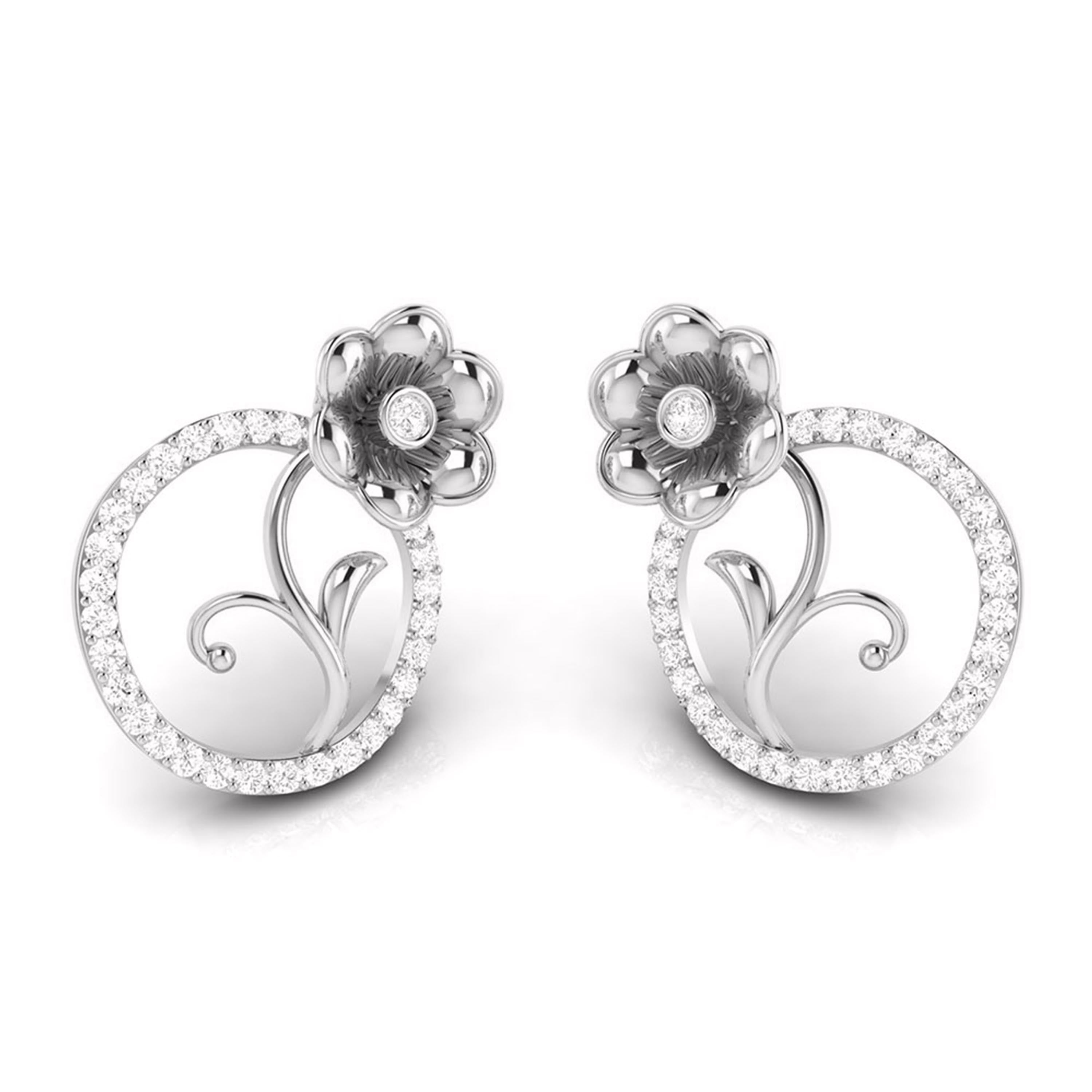 Daily wear earrings design Ridge Lab Grown Diamond Earrings Fiona Diamonds