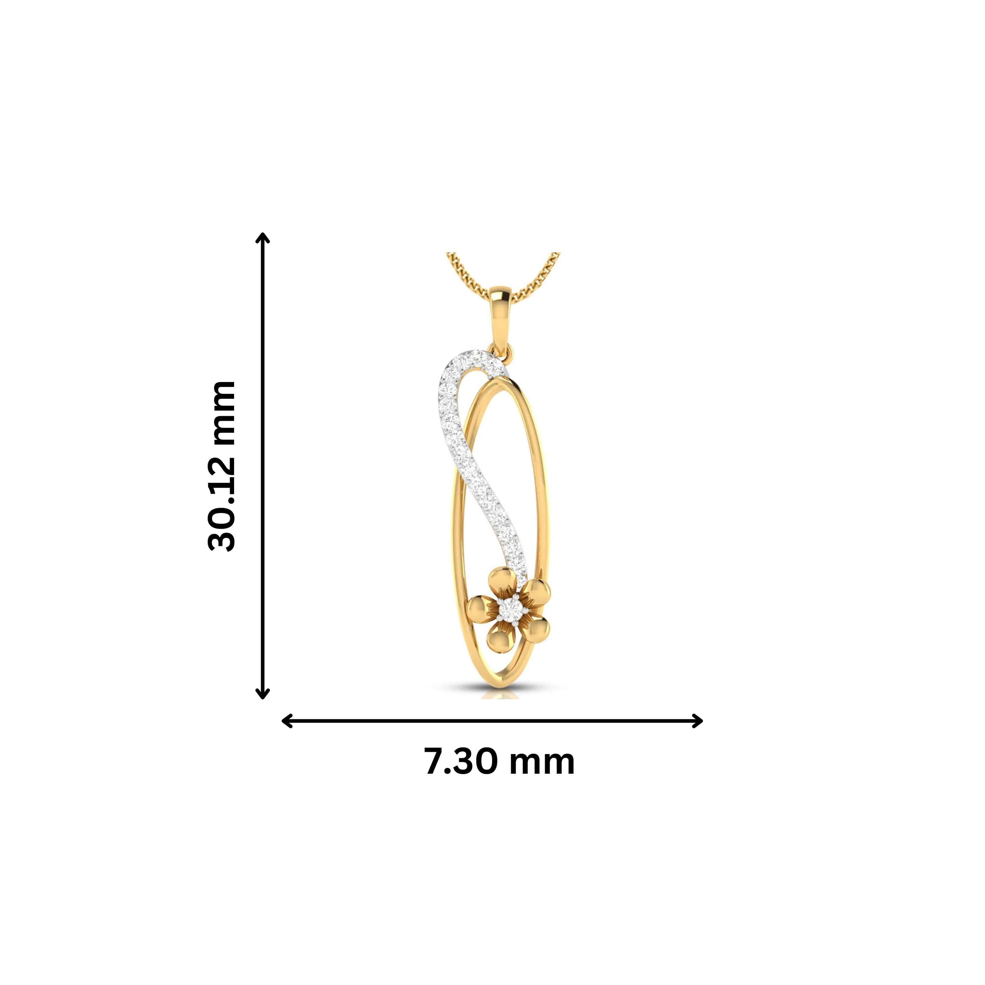 Languish Round unique lab grown diamond pendant design Fiona Diamonds