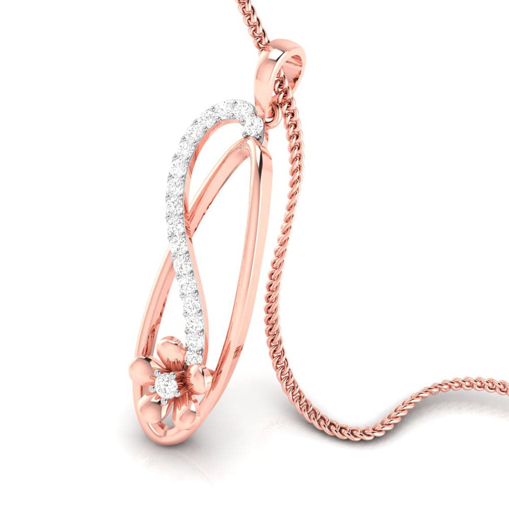 Languish Round unique lab grown diamond pendant design Fiona Diamonds