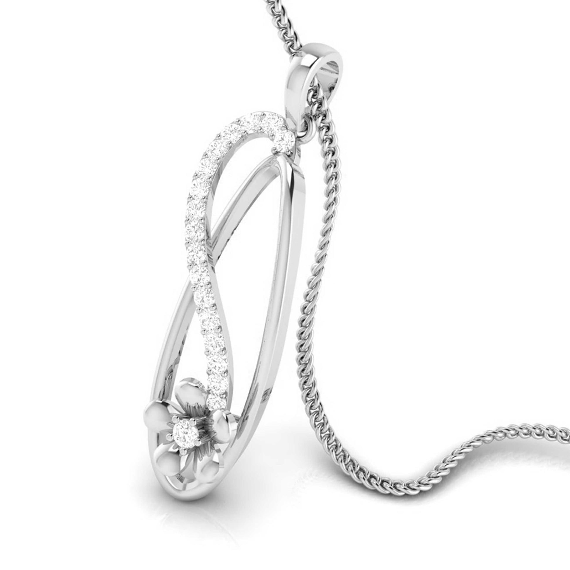 Languish Round unique lab grown diamond pendant design Fiona Diamonds