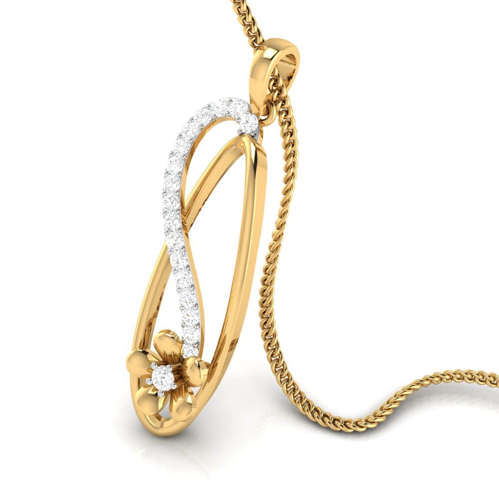 Languish Round unique lab grown diamond pendant design Fiona Diamonds