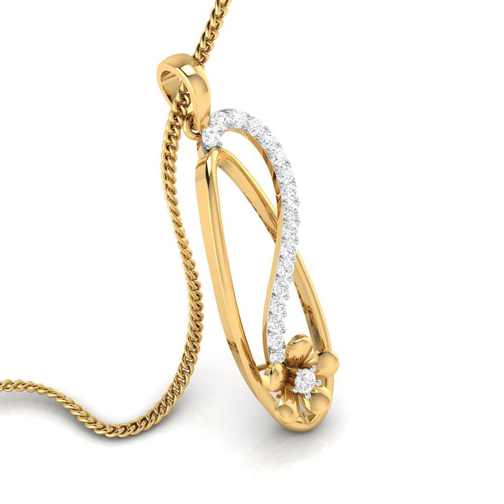 Languish Round unique lab grown diamond pendant design Fiona Diamonds