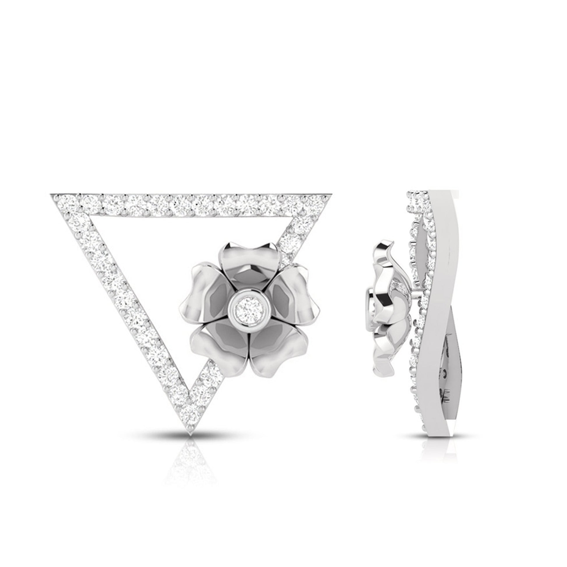 Earrings flower design Selective Lab Grown Diamond Earrings Fiona Diamonds